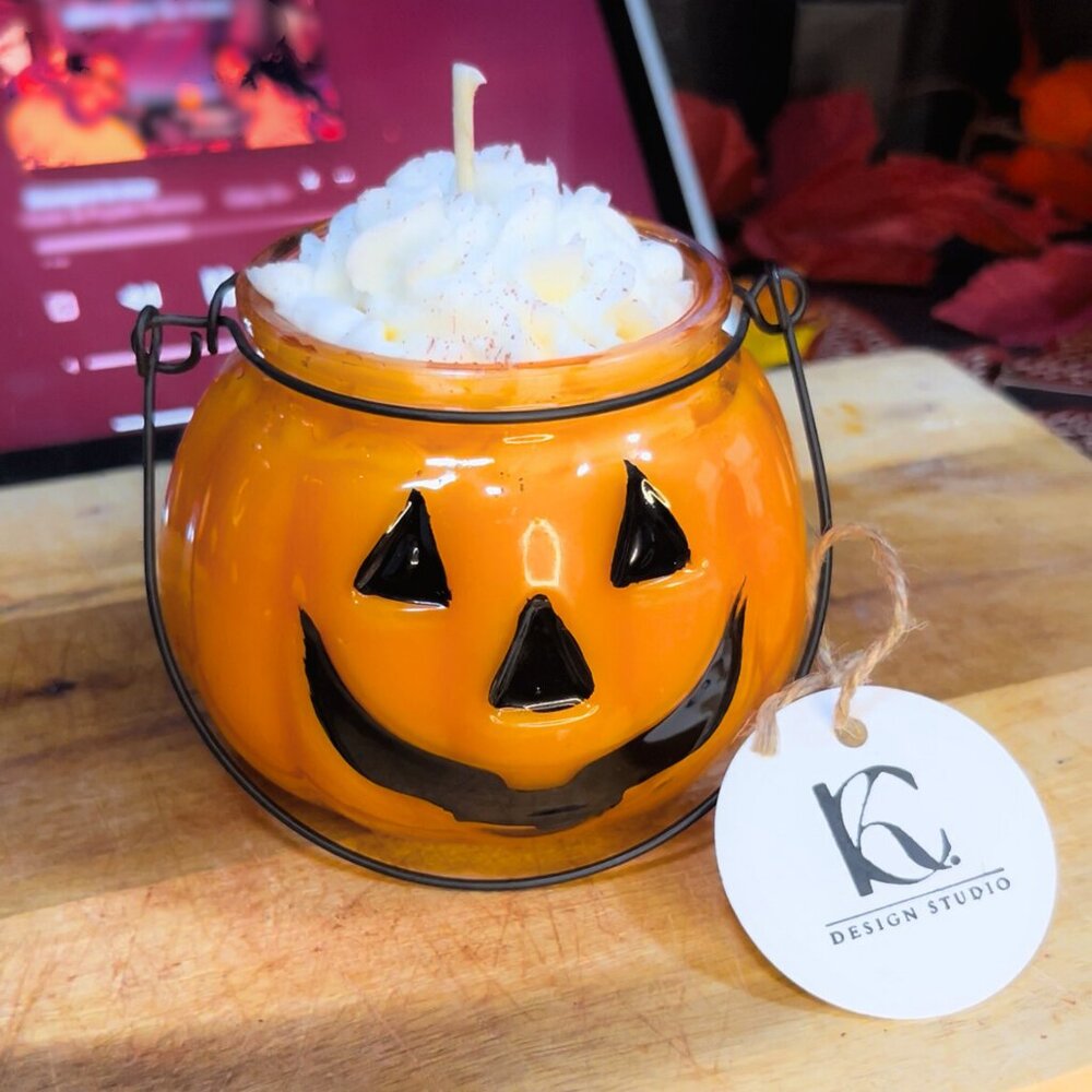 Hallows’ Eve Lantern Candle – Pumpkin Gingerbread & Vanilla Fall Candle 12oz